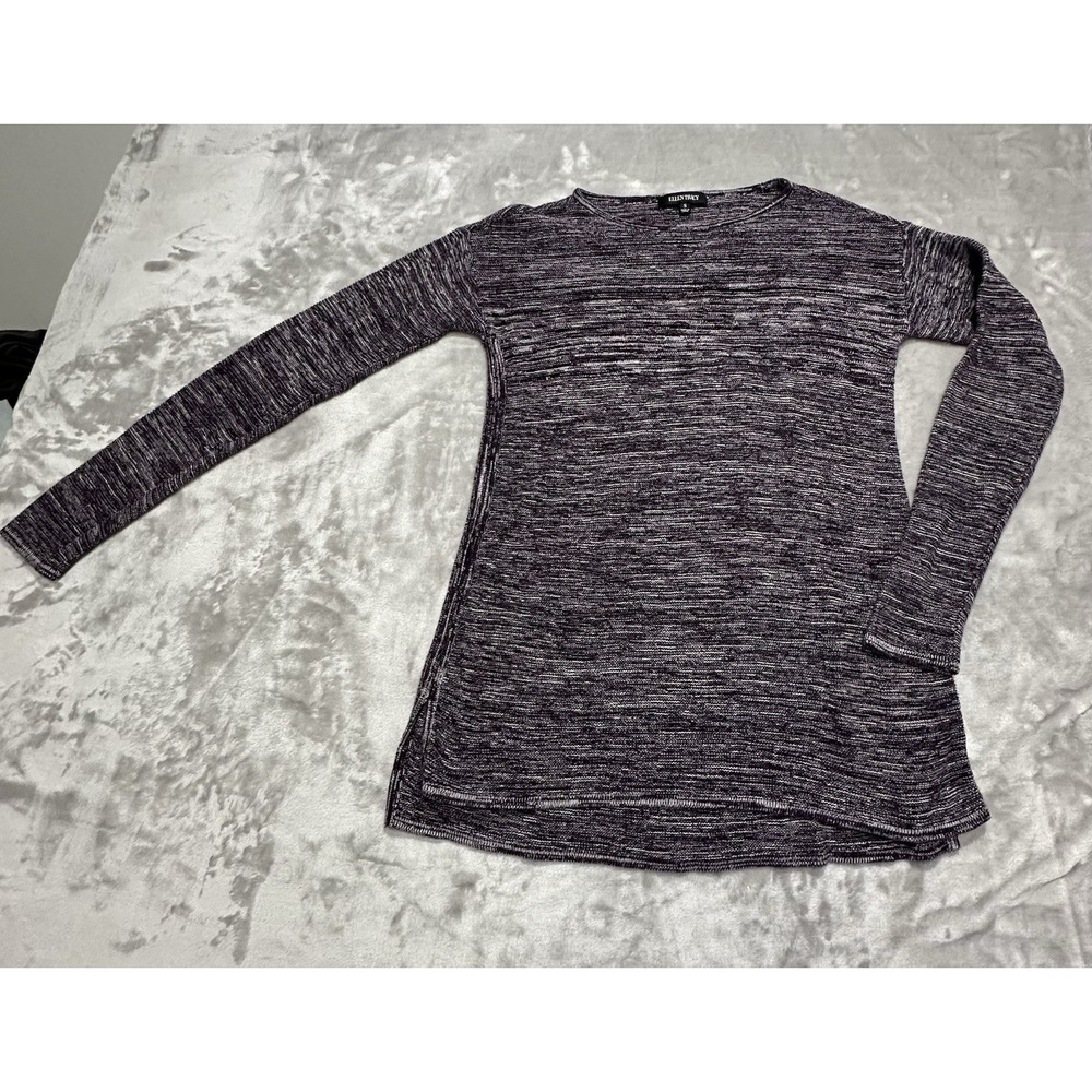 Ellen Tracy Knit Sweater Womens Small Purple Pullover Classic Comfort EUC